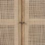 69909 - Grier 36" Light Brown Wood w/ Cane 2 Door Accent Cabinet