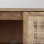 69909 - Grier 36" Light Brown Wood w/ Cane 2 Door Accent Cabinet