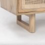 69909 - Grier 36" Light Brown Wood w/ Cane 2 Door Accent Cabinet