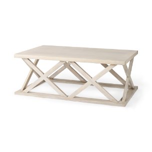 Forsey 48.0L x 28.0W x 17.5H Blonde Wood Rectangular Coffee Table