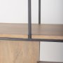 69718 - Morris 47.0L x 15.0W x 75.0H Light Brown Wood w/ Black Metal Frame 6-Tier Shelving Unit