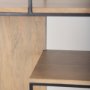 69718 - Morris 47.0L x 15.0W x 75.0H Light Brown Wood w/ Black Metal Frame 6-Tier Shelving Unit
