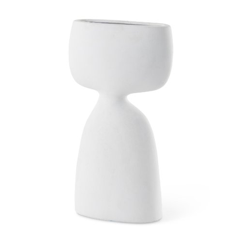 69802 - Tatum 11.6H Sculptural White Ceramic Vase