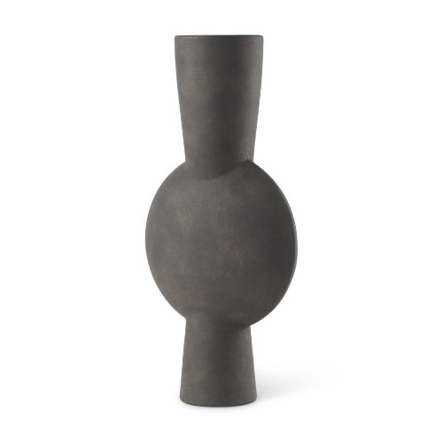 69812 - Kaz 8.3L x 3.9W x 16.7H Earthy Brown Ceramic Vase
