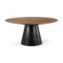 69893-AB - Mitchell Black Metal Pedestal Base with Brown Wood Top Dining Table 63.0L x 63.0W x 30.0H