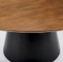 69893-AB - Mitchell Black Metal Pedestal Base with Brown Wood Top Dining Table 63.0L x 63.0W x 30.0H
