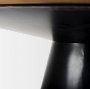 69893-AB - Mitchell Black Metal Pedestal Base with Brown Wood Top Dining Table 63.0L x 63.0W x 30.0H