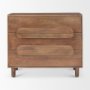 69941 - Astrid  36L x 17W x 30.3H Medium Brown Solid Wood 3 Drawer Cabinet