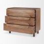 69941 - Astrid  36L x 17W x 30.3H Medium Brown Solid Wood 3 Drawer Cabinet