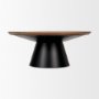 69907-AB - Mitchell 40.0L x 40.0W x 16.0H Black Metal Pedestal Base with Brown Wood Top Coffee Table