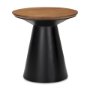 69908 - Mitchell 22.0L x 22.0W x 23.0H Black Metal Pedetal Base with Brown Wood Top Side Table