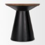 69908 - Mitchell 22.0L x 22.0W x 23.0H Black Metal Pedetal Base with Brown Wood Top Side Table