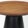 69908 - Mitchell 22.0L x 22.0W x 23.0H Black Metal Pedetal Base with Brown Wood Top Side Table
