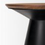 69908 - Mitchell 22.0L x 22.0W x 23.0H Black Metal Pedetal Base with Brown Wood Top Side Table