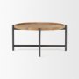 70061 - Marquisa 34.25" Round Small Brown Wood w/ Black Metal Coffee Table