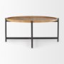 70062 - Marquisa 42" Round Medium Brown Wood W/Black Metal Large Coffee Table