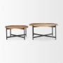 70062 - Marquisa 42" Round Medium Brown Wood W/Black Metal Large Coffee Table