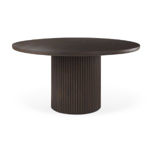 Terra 60" Round Pedestal Dining Table | Modern | Dark Brown Wood | Seats 6
