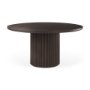 69873-AB - Terra 60L x 60W x 30H Dark Brown Wood Round Fluted Dining Table