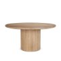 69874-AB - Terra 60L x 60W x 30H Light Brown Wood Round Fluted Dining Table