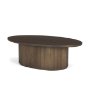 69875 - Terra 48L x 28W x 15H Dark Brown Wood Oval Fluted Coffee Table