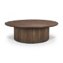 69877 - Terra 48L x 48W x 15H Dark Brown Wood Round Fluted Coffee Table
