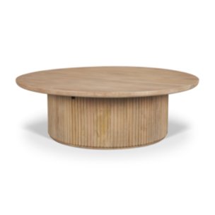 Terra 48L x 48W x 15H Light Brown Wood Round Coffee Table