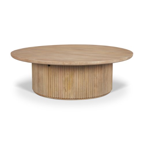 69878 - Terra 48L x 48W x 15H Light Brown Wood Round Coffee Table