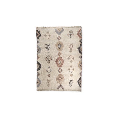 69763 - Carla 5x8 Earthy Neutrals Patterned Cotton Area Rug