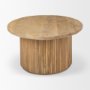 69876 - Terra 48L x 28W x 15H Light Brown Wood Oval Fluted Coffee Table