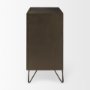 69916 - Pandora Dark Brass Metal W/Red Wood 2 Door Accent Cabinet