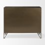 69916 - Pandora Dark Brass Metal W/Red Wood 2 Door Accent Cabinet