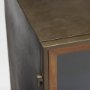 69916 - Pandora Dark Brass Metal W/Red Wood 2 Door Accent Cabinet