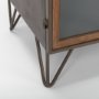 69916 - Pandora Dark Brass Metal W/Red Wood 2 Door Accent Cabinet