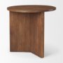69921 - Enzo 32" Round Tabletop w/ Fluted Wood Base Foyer Accent Table