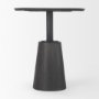 69926-AB - Maxwell 32" Round Black-Brown Wood w/ Black Metal Pedestal Bistro Table