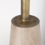 69927-AB - Maxwell 32" Round Light Wood Tabletop & Base w/ Gold Metal Accent Pedestal Bistro Table
