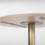 69927-AB - Maxwell 32" Round Light Wood Tabletop & Base w/ Gold Metal Accent Pedestal Bistro Table