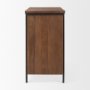 69930 - Maddox  40.0L x 18.5W x 32.75H Brown Solid Wood Black Metal 2 Door Accent Cabinet