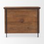 69930 - Maddox  40.0L x 18.5W x 32.75H Brown Solid Wood Black Metal 2 Door Accent Cabinet