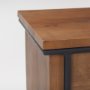 69930 - Maddox  40.0L x 18.5W x 32.75H Brown Solid Wood Black Metal 2 Door Accent Cabinet
