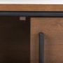69930 - Maddox  40.0L x 18.5W x 32.75H Brown Solid Wood Black Metal 2 Door Accent Cabinet