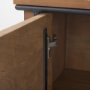 69930 - Maddox  40.0L x 18.5W x 32.75H Brown Solid Wood Black Metal 2 Door Accent Cabinet