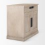 69931 - Braxton  33.5L x 18.5W x 31.5H Beige Wood W/Black Accents 2 Door Accent Cabinet