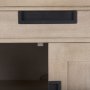 69931 - Braxton  33.5L x 18.5W x 31.5H Beige Wood W/Black Accents 2 Door Accent Cabinet