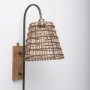 70045 - Kiley 28.0L x 7.0W x 15.6H Brown Woven Shade W/Black Metal Wall Sconce