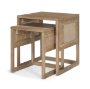 69900 - Grier Set of 2 Light Brown Solid Wood w/ Cane Nesting Accent Tables