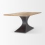 69847-AB - Maxton Light Brown Wood w/ Dark Gunmetal Iron Metal Dining Table