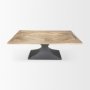 69847-AB - Maxton Light Brown Wood w/ Dark Gunmetal Iron Metal Dining Table