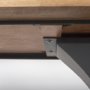 69847-AB - Maxton Light Brown Wood w/ Dark Gunmetal Iron Metal Dining Table